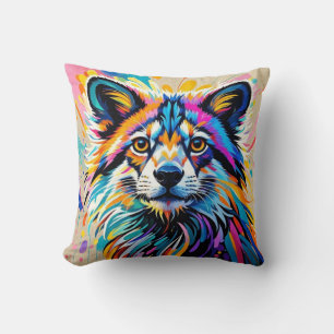 Abstract cute funny happy animal art design bold cushion