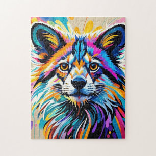 Abstract cute funny happy animal art design bold jigsaw puzzle