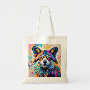 Abstract cute funny happy animal art design bold tote bag