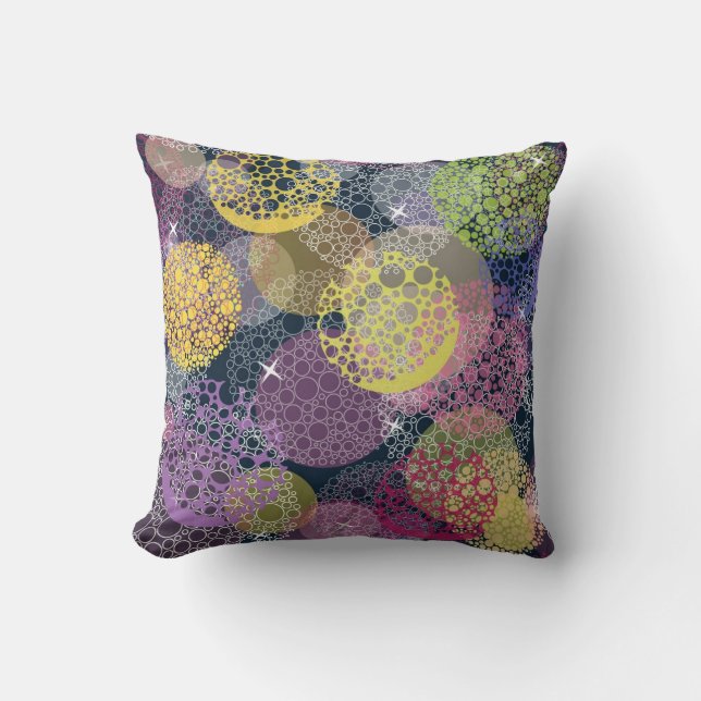 Abstract Cute Polka Dot Circle Cushion (Front)