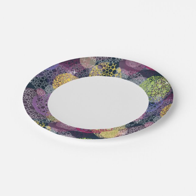 Abstract Cute Polka Dot Circle Paper Plate (Angled)