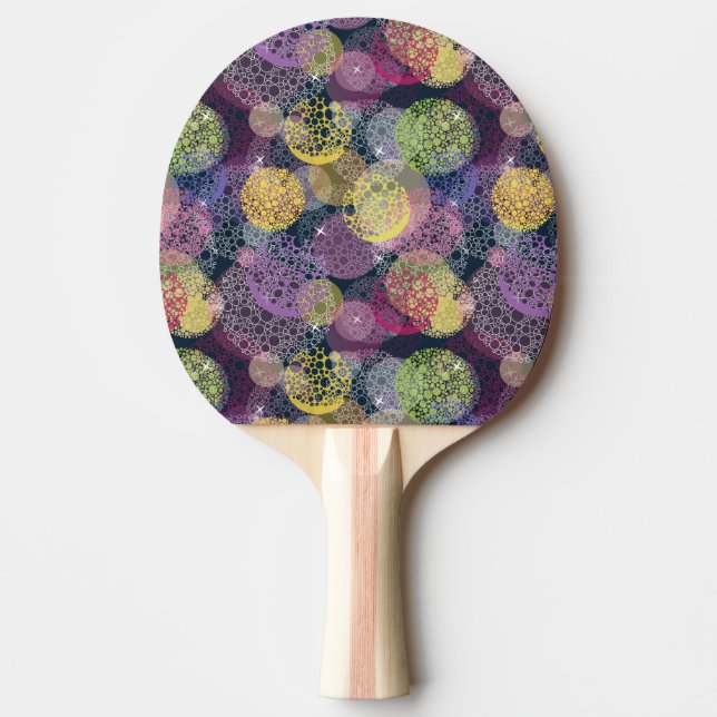 Abstract Cute Polka Dot Circle Ping Pong Paddle (Front)