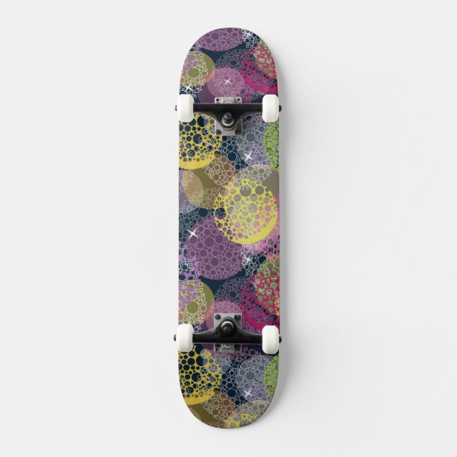 Abstract Cute Polka Dot Circle Skateboard (Front)