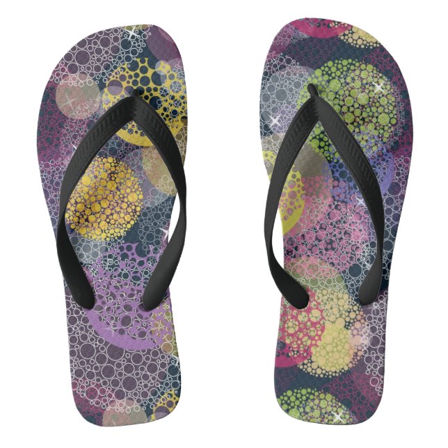 Abstract Cute Polka Dot Circle Thongs (Footbed)