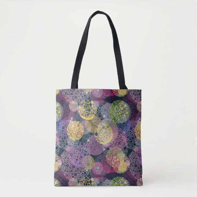 Abstract Cute Polka Dot Circle Tote Bag (Front)