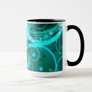 Abstract Cyan Mug