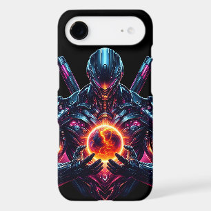Abstract Cyber Cosmic Guardian Futuristic Robot