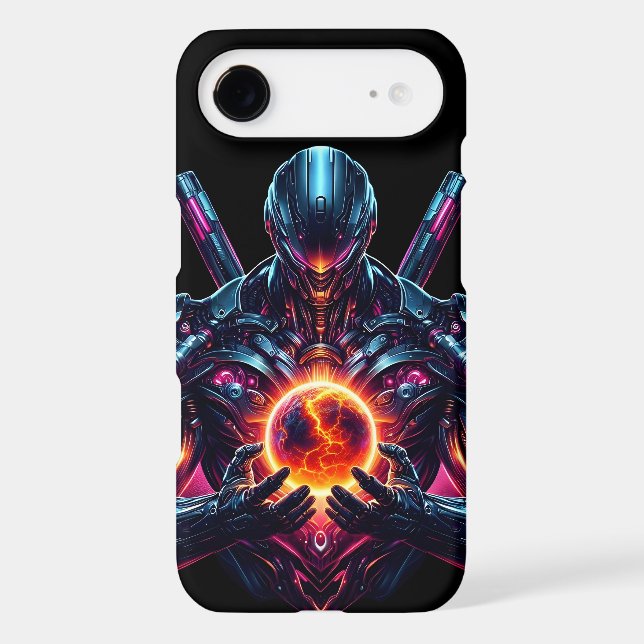 Abstract Cyber Cosmic Guardian Futuristic Robot (Back)