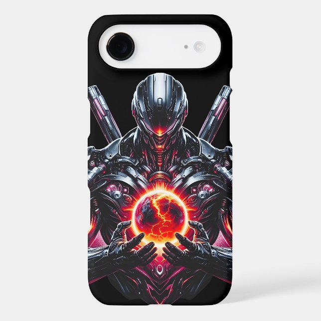 Abstract Cyber Cosmic Guardian Futuristic Robot (Back)