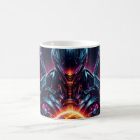 Abstract Cyber Cosmic Guardian Futuristic Robot