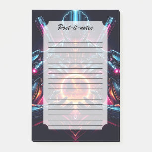 Abstract Cyber Cosmic Guardian Futuristic Robot Post-it Notes