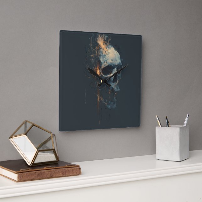 Abstract Cyberpunk Circuit Skull Wall Clock (Office)