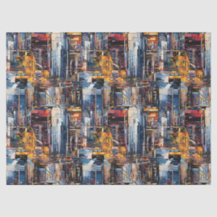 Abstract Cyberpunk Cityscape Skyline (1) Tissue Paper