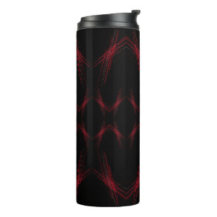 Abstract Cyberpunk Pattern   Crimson Flux Thermal Tumbler