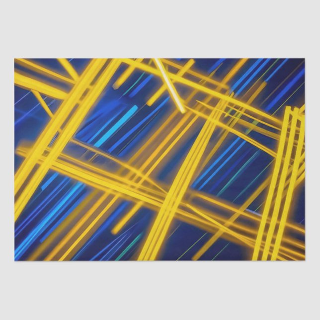 Abstract Cyberpunk Tech Glowing Digital Speed Tissue Paper (Front)