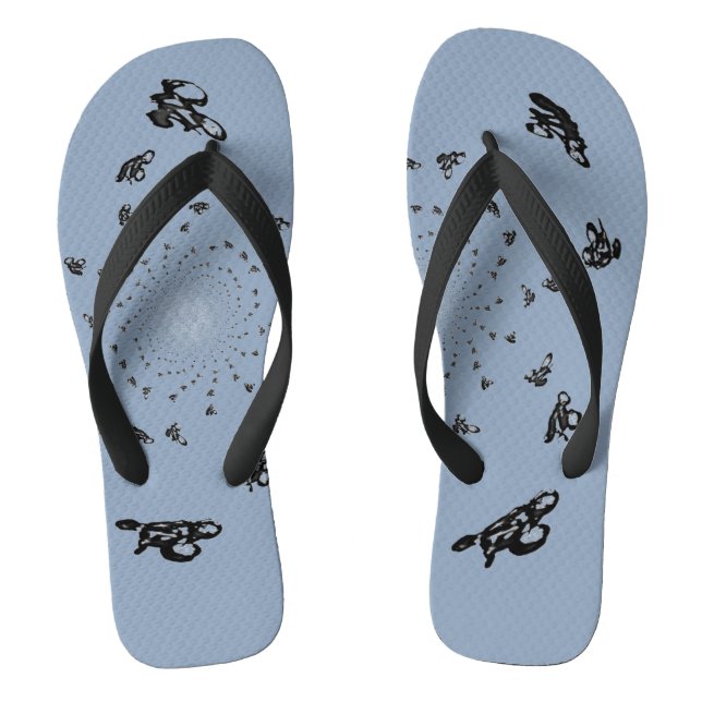 Abstract Cycle Race Bikes Custom Colour Thongs (Footbed)