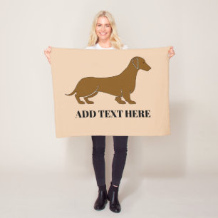Abstract Dachshund, add text Fleece Blanket
