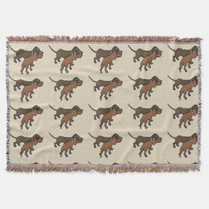 Abstract Dachshund in Brown Throw Blanket