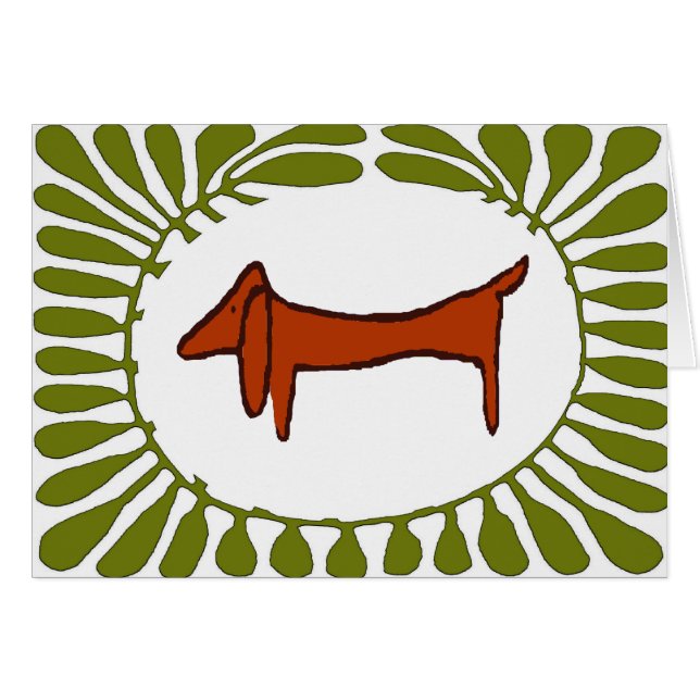 Abstract Dachshund Oval Leaves (Front Horizontal)