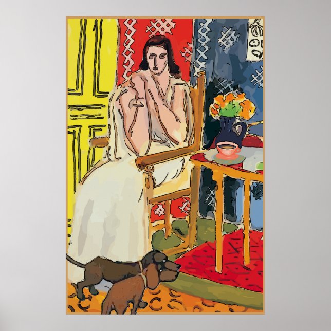 Abstract Dachshunds at floor, Poster (Front)