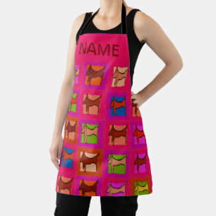 Abstract Dachshunds Shape, add text, Apron