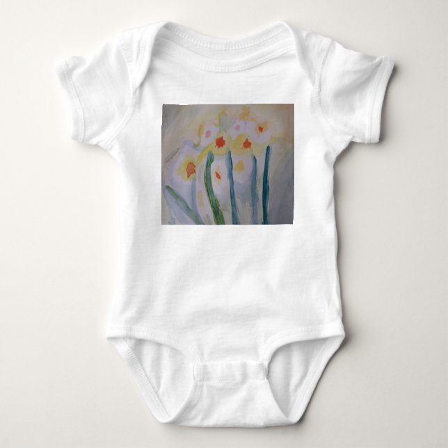 Abstract Daffodils Baby Bodysuit (Front)