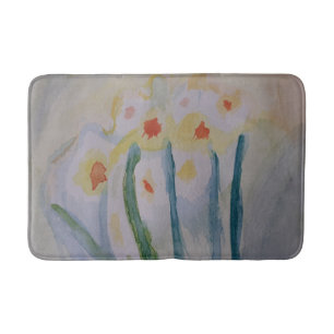 Abstract Daffodils Bath Mat