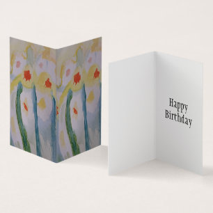 Abstract Daffodils Birthday Card