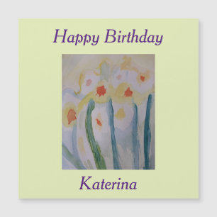 Abstract Daffodils Birthday Magnetic