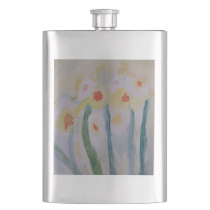 Abstract Daffodils Classic Flask