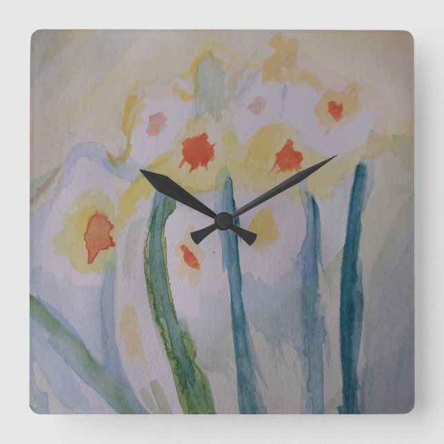 Abstract Daffodils Clock (Front)