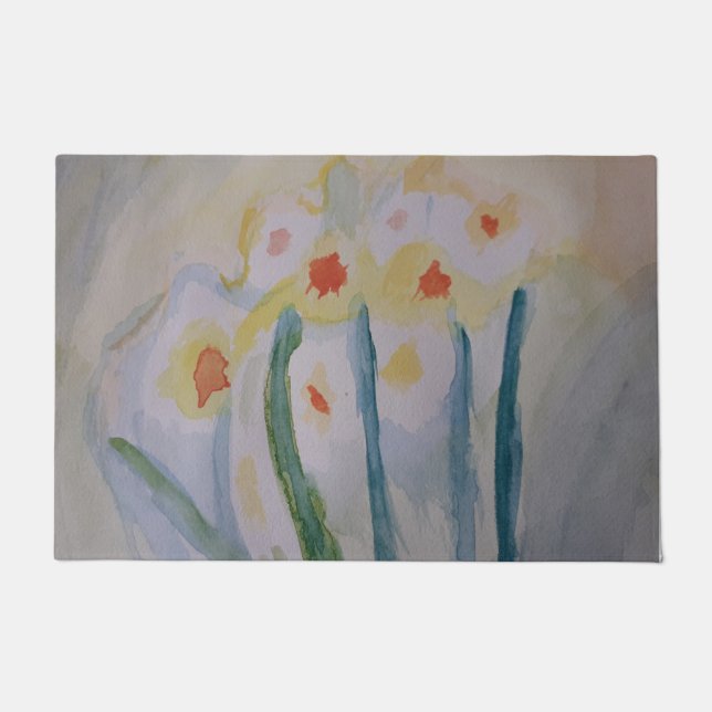 Abstract Daffodils Doormat (Front)