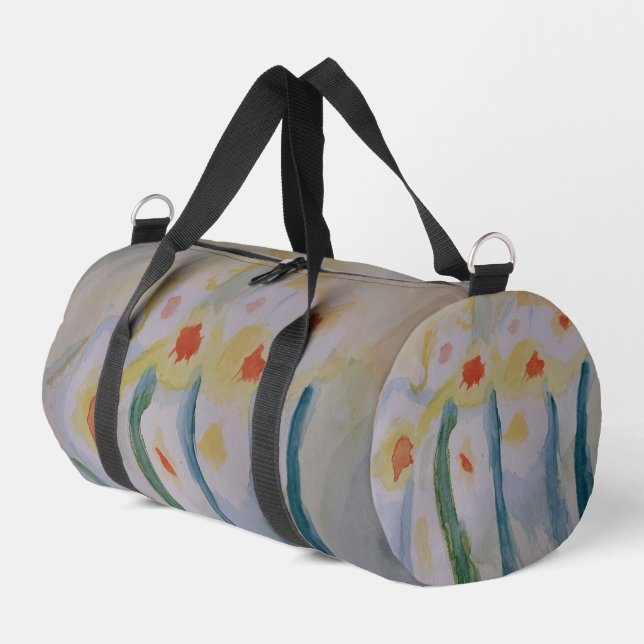 Abstract Daffodils Duffle Bag (Left Corner)