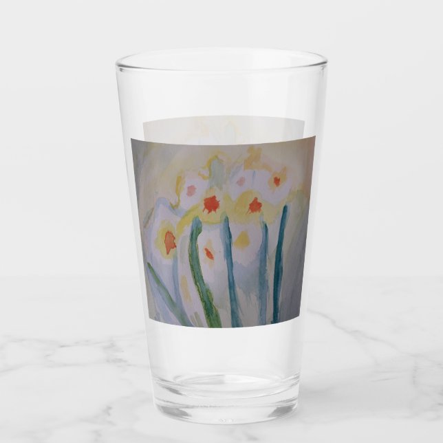 Abstract Daffodils Glass (Front)