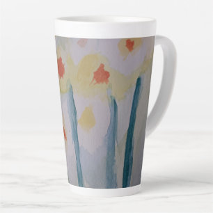 Abstract Daffodils Latte Mug
