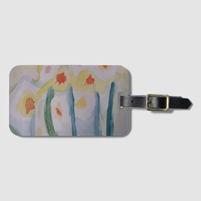 Abstract Daffodils Luggage Tag (Front Horizontal)