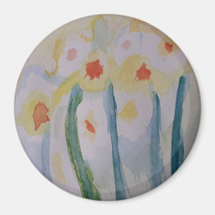 Abstract Daffodils Magnets