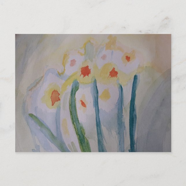 Abstract Daffodils Postcard (Front)