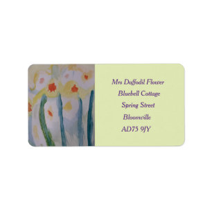 Abstract Daffodils Return Address Label