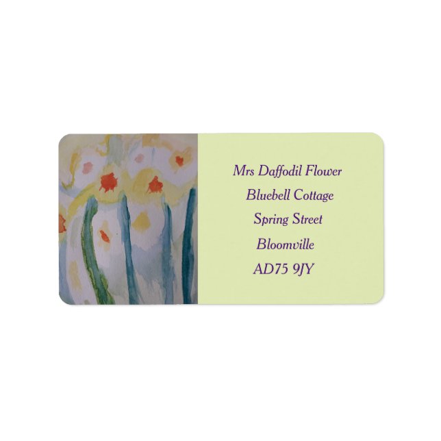 Abstract Daffodils Return Address Label (Front)