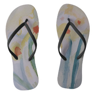 Abstract Daffodils Thongs
