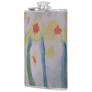 Abstract Daffodils Vinyl Wrapped Flask