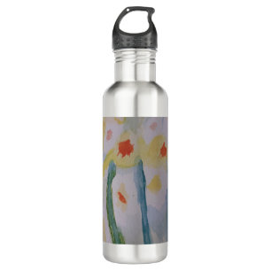 Abstract Daffodils Water Bottle
