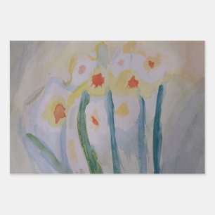 Abstract Daffodils Wrapping Paper Sheet