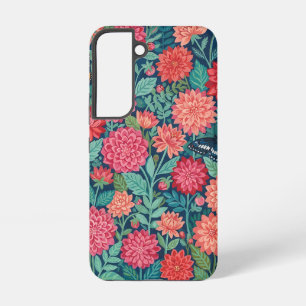 Abstract Dahlias Butterflies Garden Samsung Cases