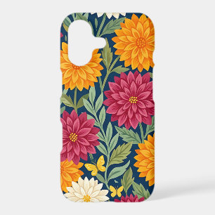 Abstract Dahlias Butterflies iPhone Cases