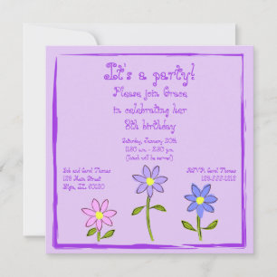 Abstract Daisies Kid's Party Invitation