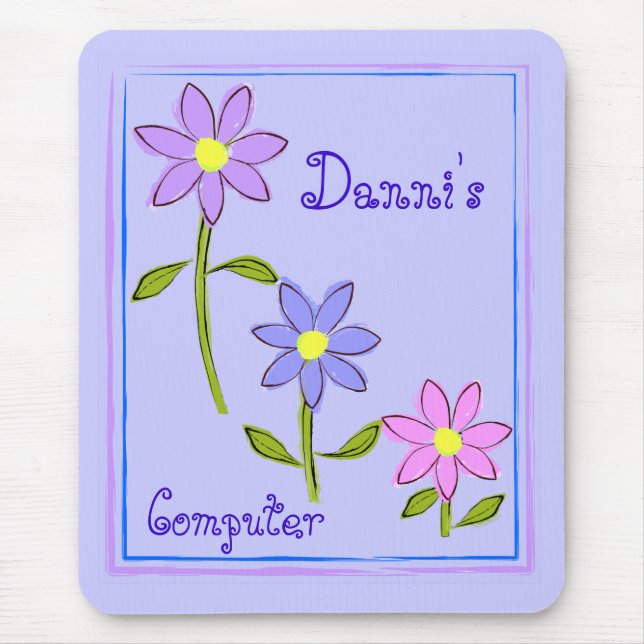 Abstract Daisies Personalised Mouse Pad (Front)