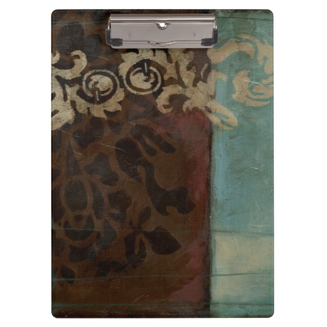 Abstract Damask Tapestry by Jennifer Goldberger Clipboard (Front)