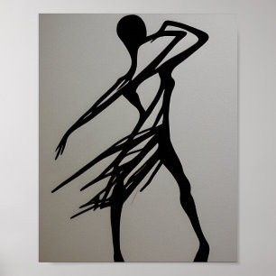 Abstract Dance Silhouette Poster